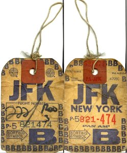 Pan Am luggage tag
