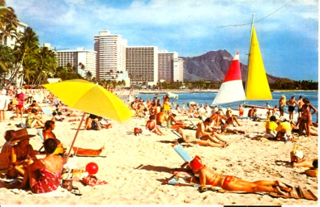 FOUND: old wakiki beach postcard