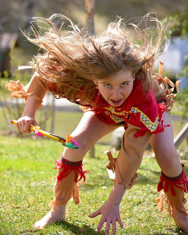 Blond long hair indians photo