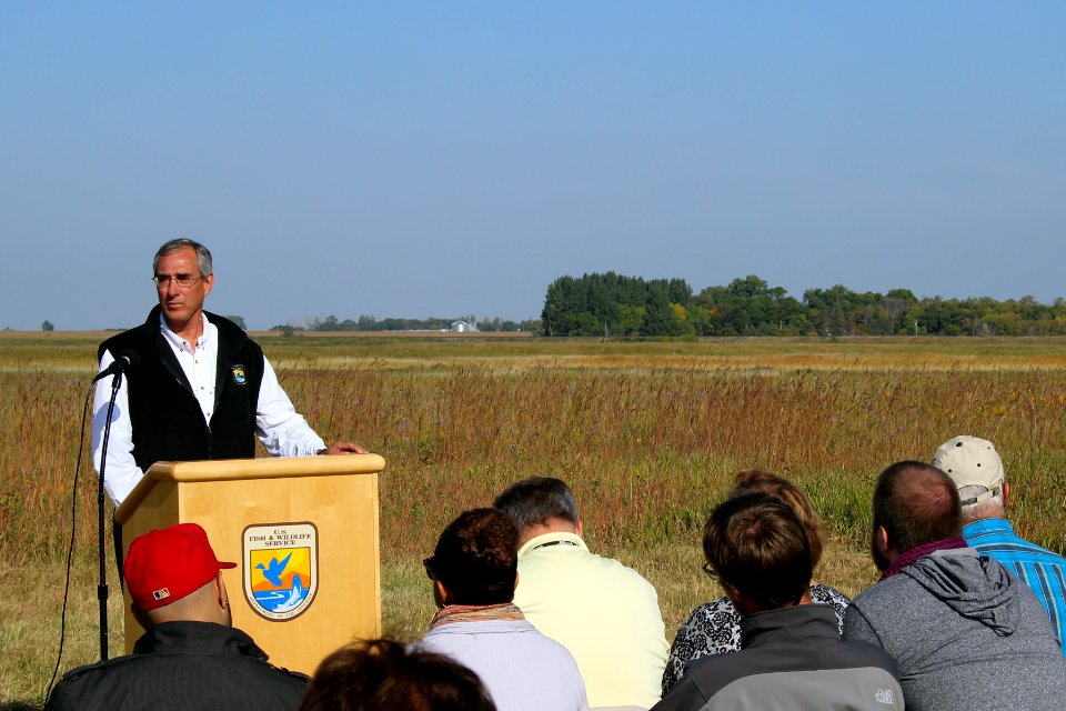 Tom Melius at the Jim Gritman Waterfowl Production Area Dedication