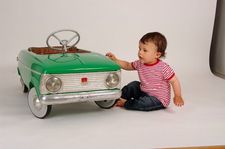 Retro car baby boy photo