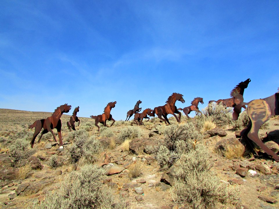 Wild Horses Monument at Columbia River Gorge in WA