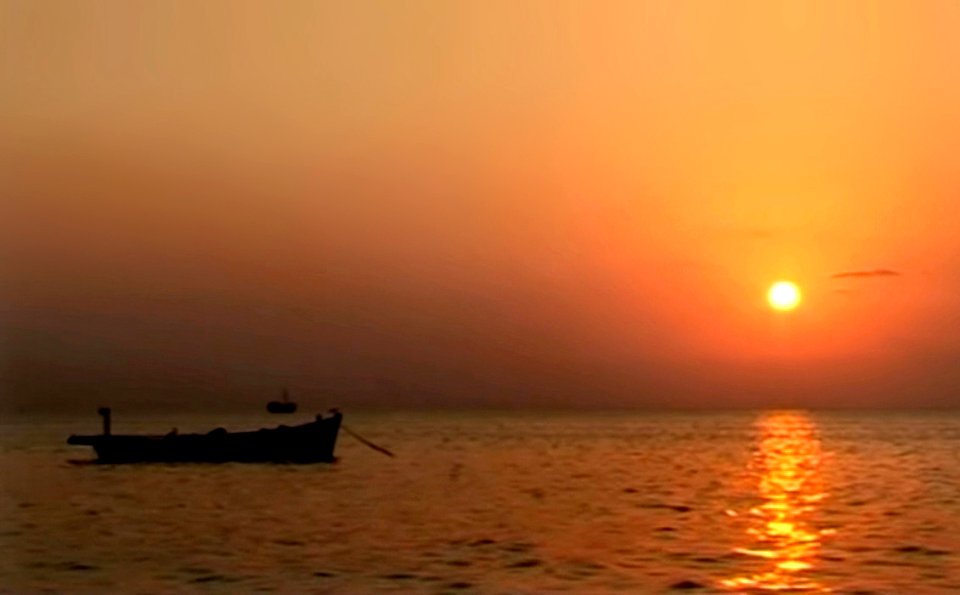 Lone boat on the lake