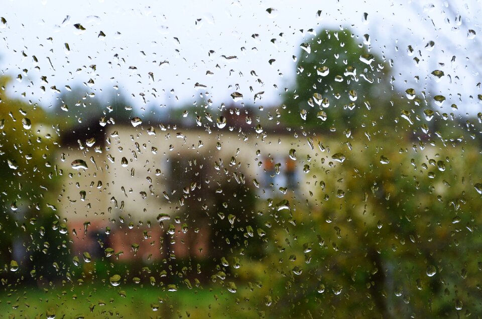 The background pane rain drops