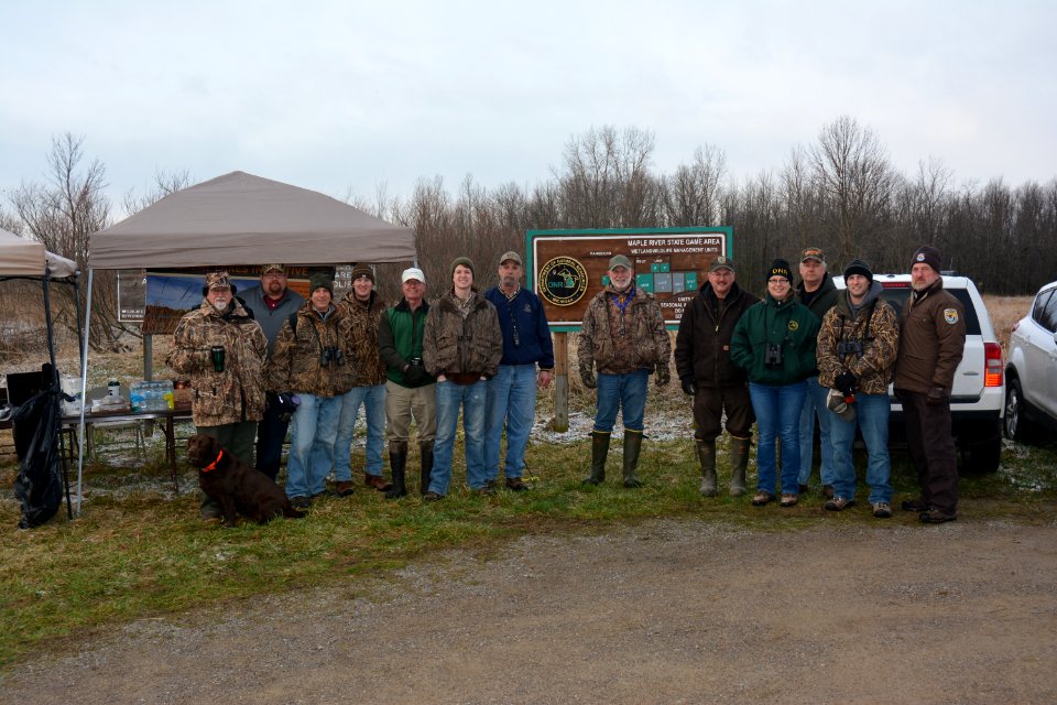 Group photo of visitors at the Michigan Waterfowl Legacy Tour