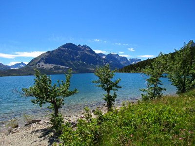 Saint Mary Lake at Glacier NP in Montana photo