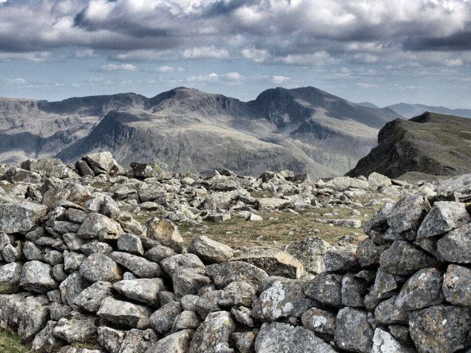 Cumbria hiking dry stone wall photo