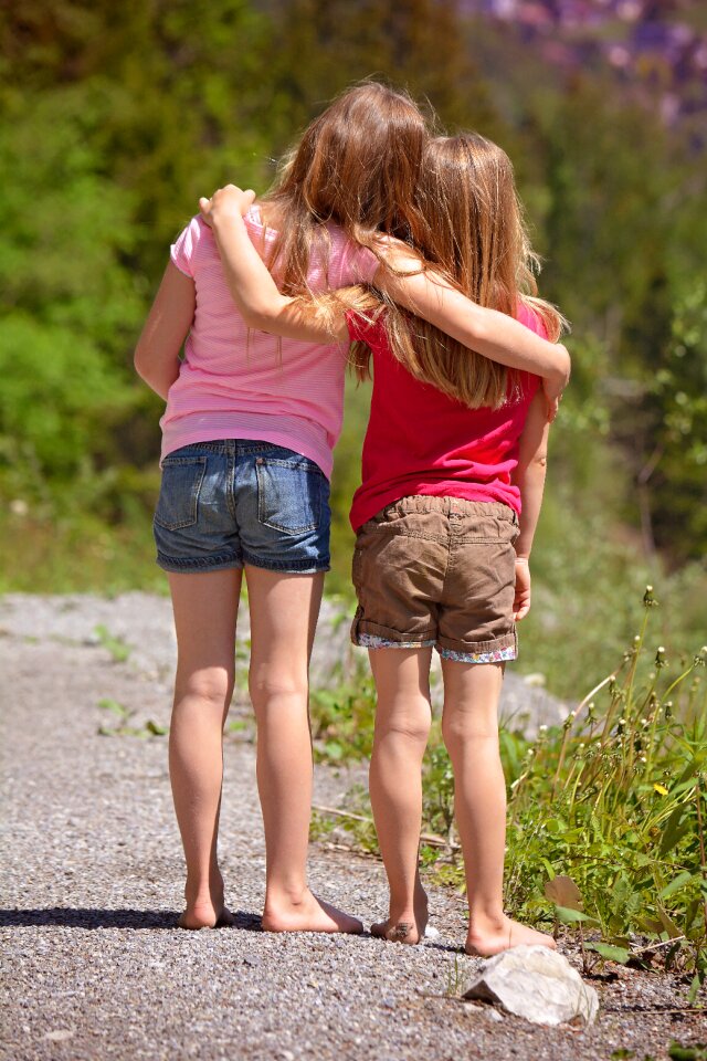 Girl blond barefoot photo