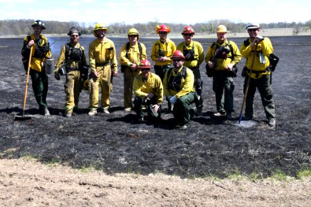 Crews perform a controlled burn at Schlee Waterfowl Production Area photo