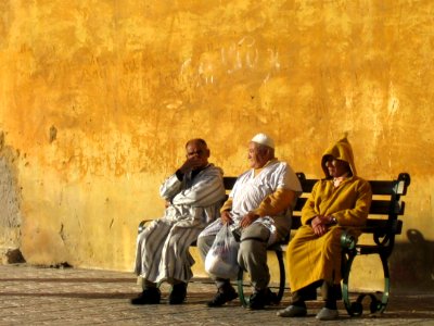 Moroccan men sitting photo
