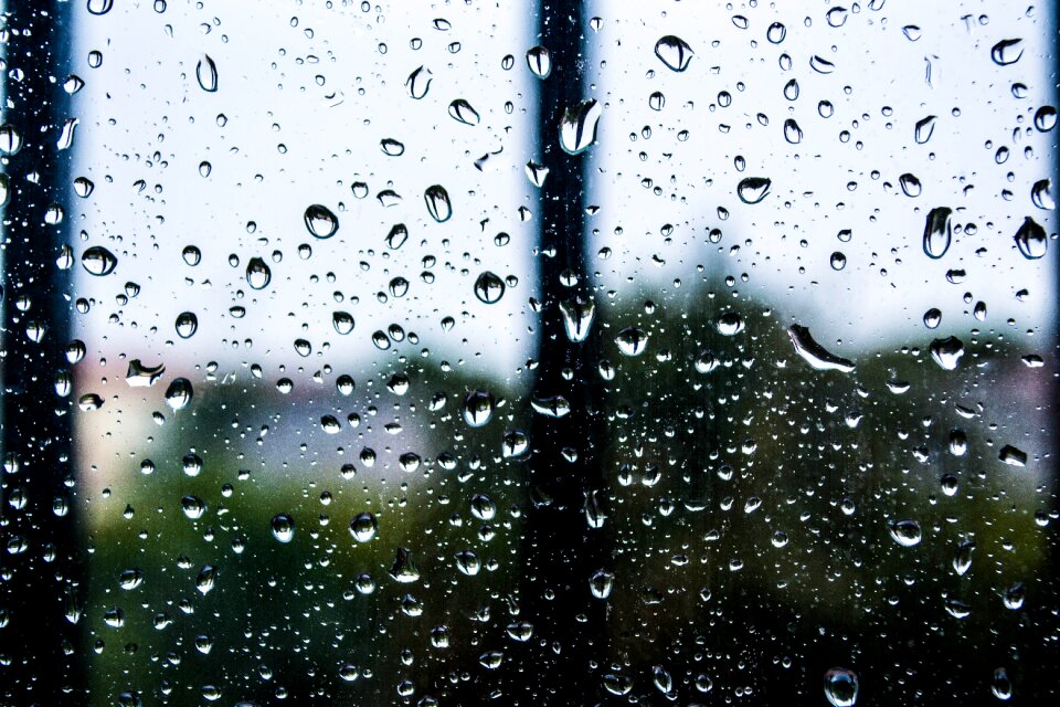 Drops of rain glass nature