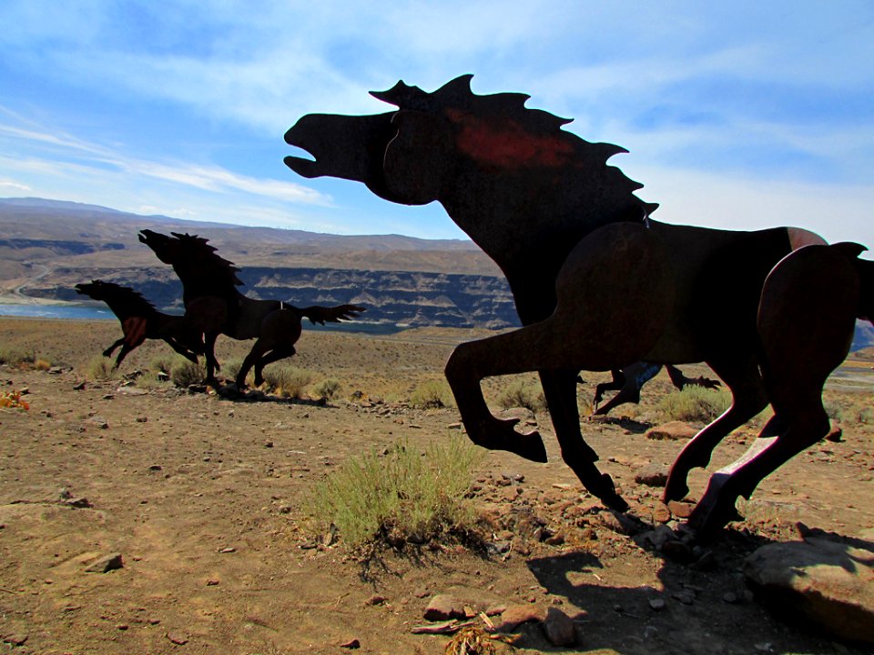 Wild Horses Monument at Columbia River Gorge in WA