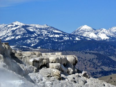 Mammoth Hot Springs at Yellowstone NP in WY photo