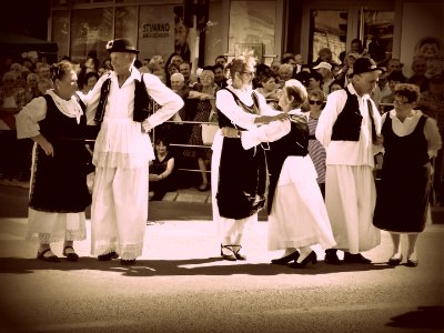 Elderly people in Folk Costumes from Vojvodina, Vrsac photo