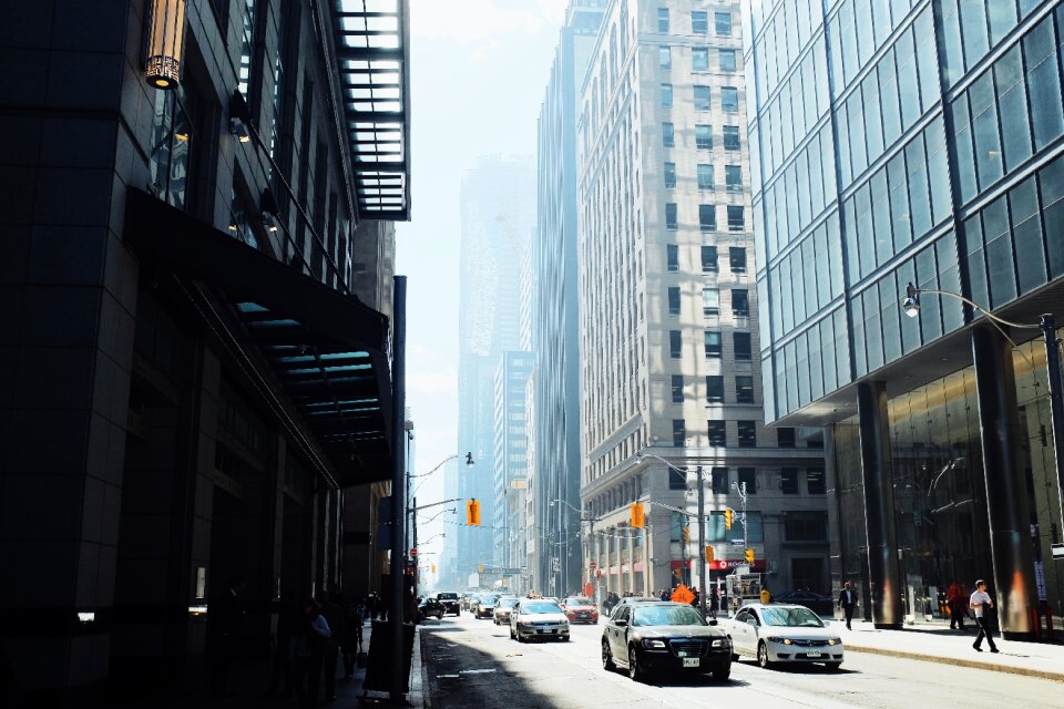 Downtown street buildings
