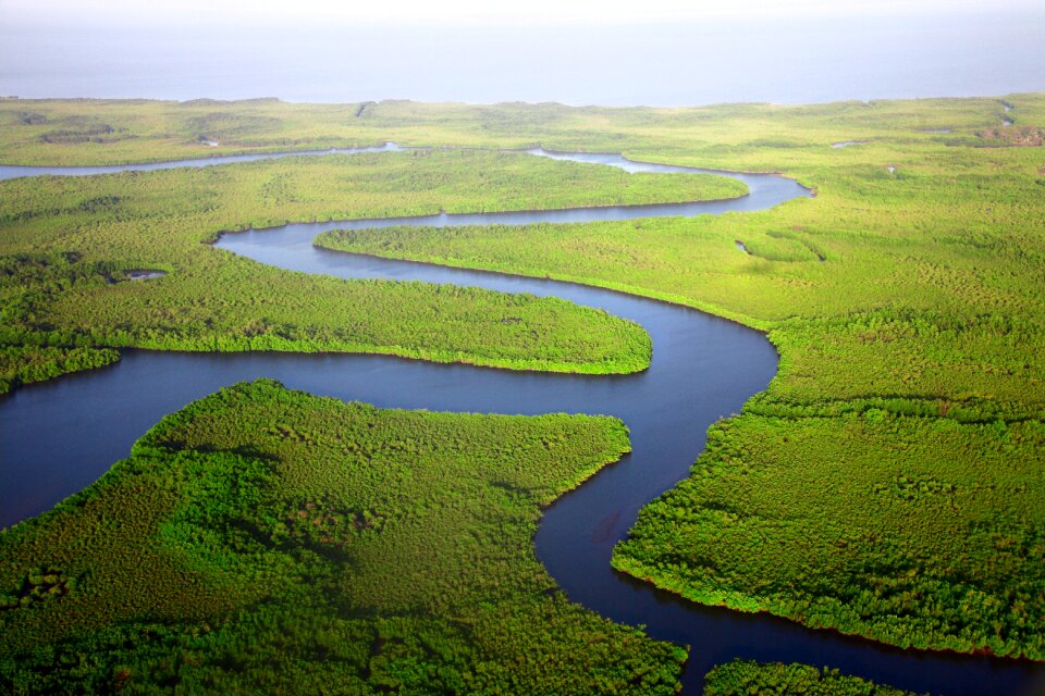 River aerial view water