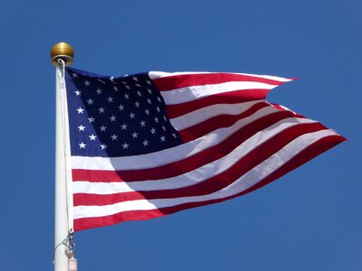 Stripes wind american flag photo