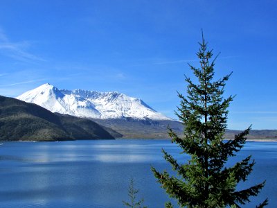 Spirit Lake at Mt. St. Helens in WA photo