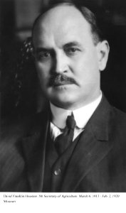 David F. Houston, 5th Secretary of Agriculture, March 1913 - February 1920.