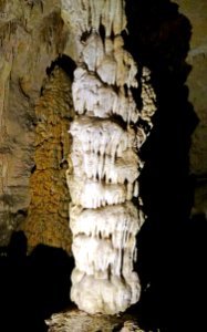 Flowstone-covered travertine column (Carlsbad Caverns, New Mexico, USA) photo