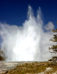 Great Fountain Geyser erupting (1958) 1