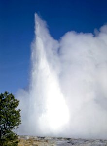 Great Fountain Geyser erupting (1964) 3