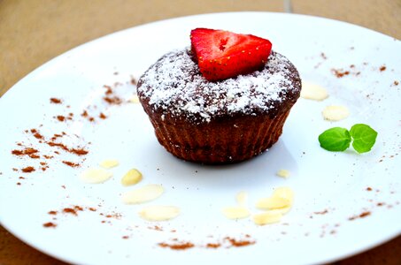 Strawberry chocolate muffin photo