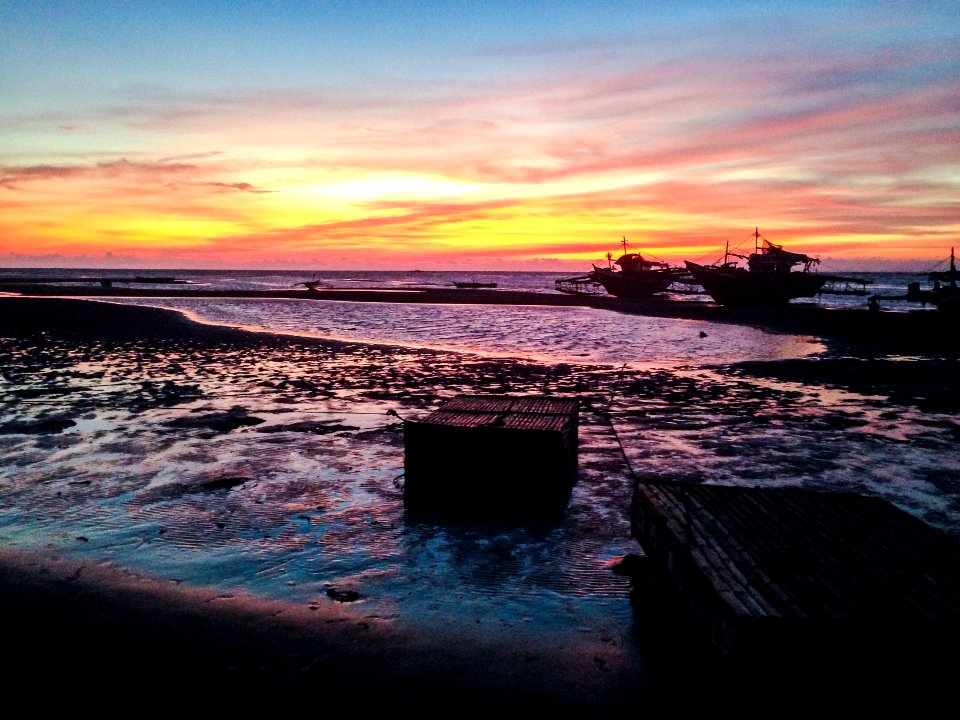 Sunset and low tide