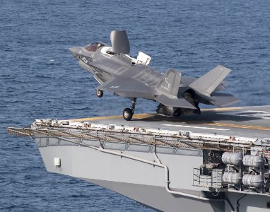 Seven F-35B's are on board the USS America (LHA-6) beginning Oct. 28 until mid-November. Two of the jets are scheduled to begin the third shipboard phase of developmental test (DT-III) and five are scheduled to conduct operational testing. photo