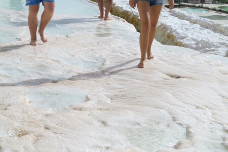 Pamukkale people step