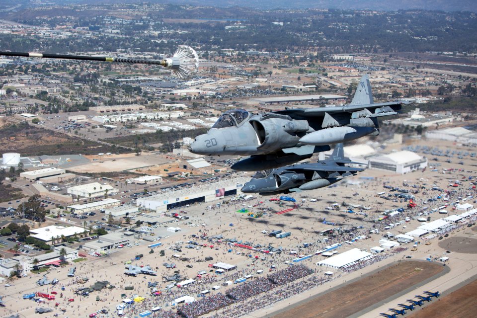 Two McDonnell Douglas (now Boeing) AV-8B "Harrier's"