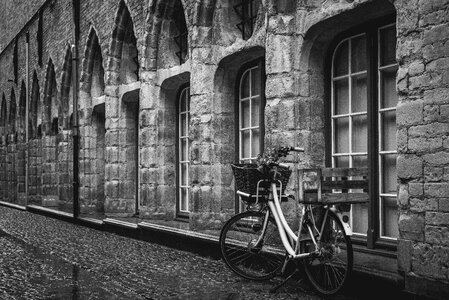 Street black and white windows photo