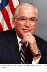 Richard E. Lyng, 22nd Secretary of Agriculture, March 1986 - January 1989.