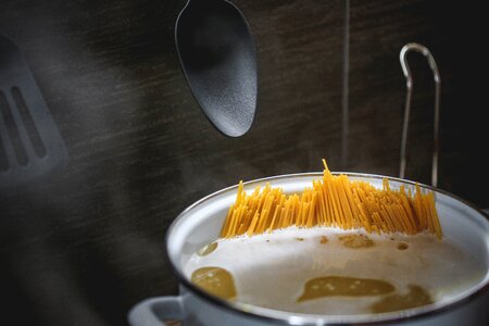 Chef italian pasta noodles photo