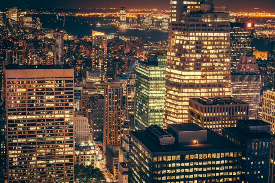 Urban skyscapers night