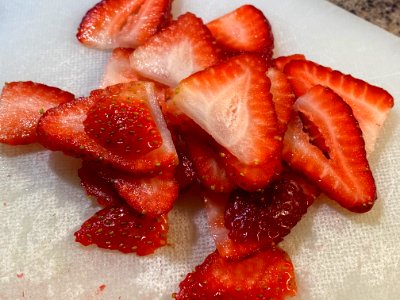 Sliced strawberries