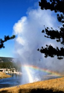 Riverside Geyser erupting (1964)