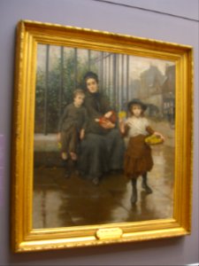 'The pinch of poverty' (1889) by Thomas Benjamin Kennington