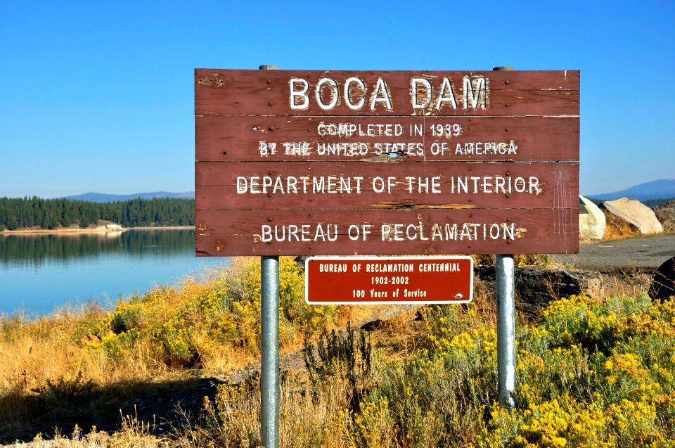 Boca Dam - Boca Dam and Reservoir are features of the Truckee Storage Project. The reservoir is on the Little Truckee River, 27 miles southwest of Reno, Nevada.  Available species include kokanee salmon, rainbow, brook, and brown trout.