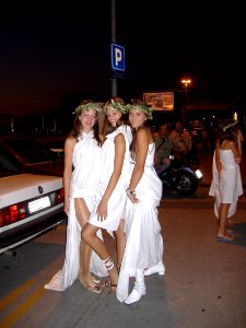 Pretty girls on a parking lot