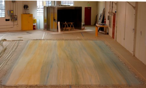 Painted Backdrop on Shop Floor