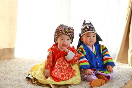 Baby hanbok korea photo