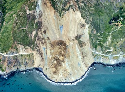 Mud Creek Landslide (southeast of Gorda, California, USA)