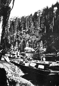 Crude oil being shipped on barges in the late 1800s (Pennsylvania, USA) 3