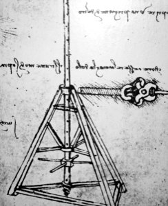 Rotary drilling rig design by Leonardo da Vinci (circa 1500 A.D.) photo