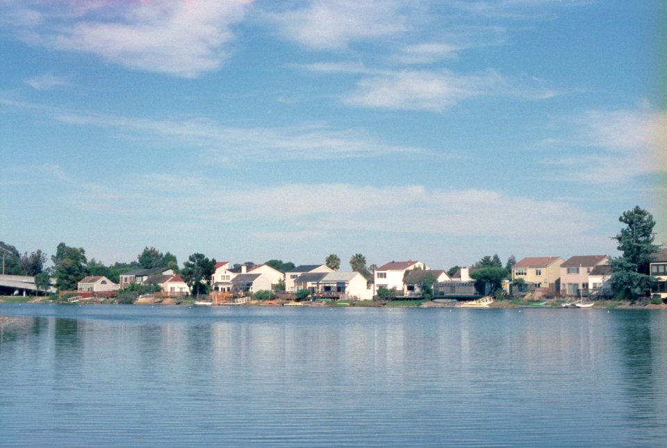 Houses along water, Redwood Shores