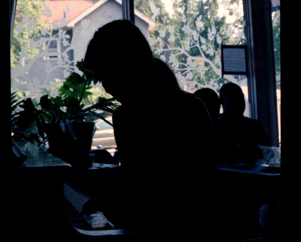 Playing piano silhouette