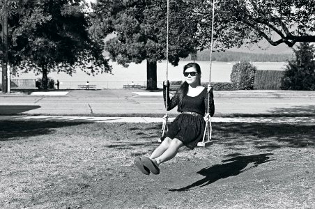 Girl on Tree Swing photo