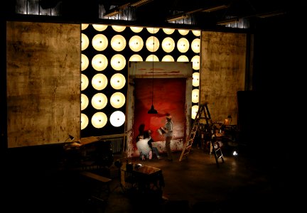 RED -- completed canvas, with translucent surround walls