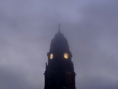 City Hall Dresden in fog photo